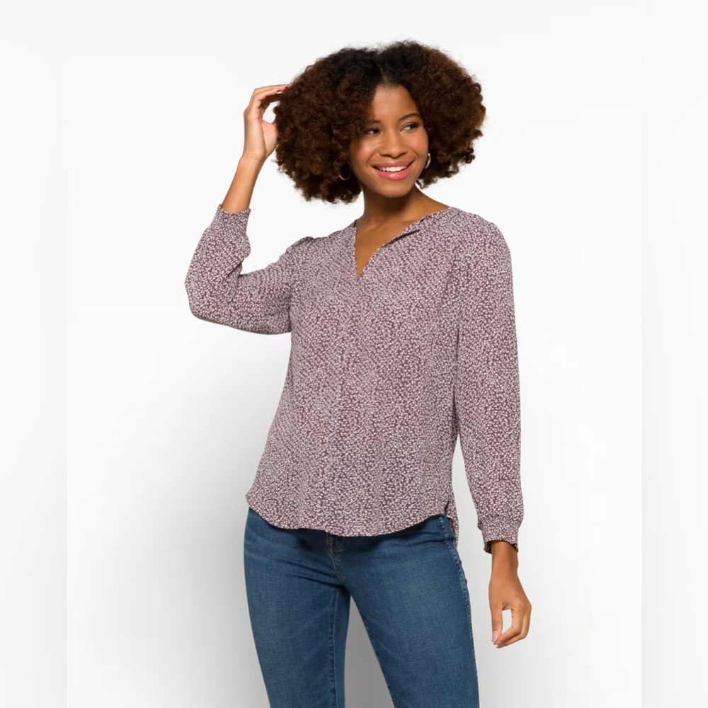 Women's Long Sleeve Purple Blouse